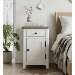 P2728-32 : Tủ Góc , Tủ Trang Trí - Màu Trắng + Nâu